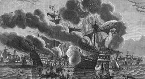 Herve Primoguet quemó la nave almirante de Inglaterra el 10 de agosto de Unknown artist