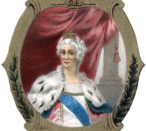 Historia de Rusia: Retrato de Catalina II de Rusia (1729-1796). Cromolitografía tardía del siglo XIX. de Unknown artist