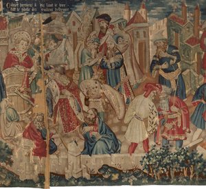 Historia de San Piat y San Eleuthère, Escena 4: Hirineus destruye el ídolo del pueblo de Tournai de Unknown artist