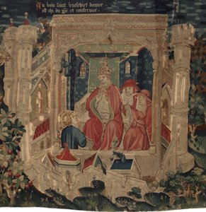 Historia de San Piat y San Eleuterio, Escena 9: San Eleuterio es confirmado por el papa como obispo de Tournai de Unknown artist