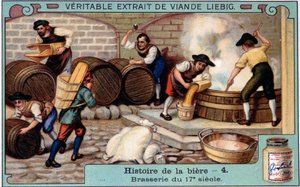 Historia de la cerveza: cervecería en el siglo XVIII - Pegatina publicitaria de Liebig de Unknown artist