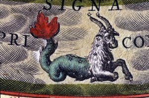 Horóscopo: signo del zodiaco, Capricornio. Grabado del siglo XVI
