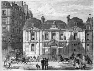 Hotel Carnavalet en la calle que entonces se llamaba Culture Sainte Catherine en París, hoy Museo Carnavalet en la rue de Sévigné en el distrito de Marais. Grabado en “L