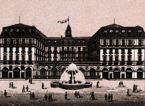 Hotel Frankfurter Hof en Frankfurt, Alemania en "El mundo ilustra 168 vistas" Sin fecha (finales del siglo XIX) de Unknown artist