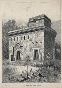 Vivienda de los Incas - grabado de 1889 en “Histoire de l