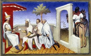 Cómo el Gran Khan entregó a los hermanos Polo las tablillas de mando, principios del siglo XX (impresión) de Unknown Artist