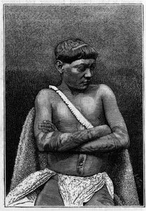 Zoo humano: joven galibi (pueblo amerindio) en el Jardin d
