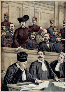 Caso Humbert: el juicio de Therese Humbert, representada por una estafadora francesa, que pretendía ser la heredera de un millonario estadounidense. 1903 Colección privada de Unknown artist