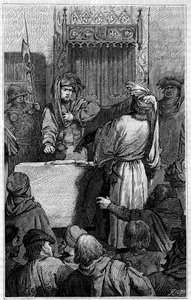 Guerra de los Cien Años - La Jacquerie (1358): el comerciante Etienne Marcel (1315-1358) y el concejal Jean Maillart, uno de los líderes del partido realista, durante la Jacquerie, una revuelta de los campesinos contra la nobleza francesa. Grabado en “Le j de Unknown artist