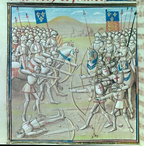 Guerra de los Cien Años: la Batalla de Crécy el 26/08/1346 entre franceses e ingleses de Unknown artist
