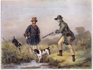 Cazadores en los pantanos de Unknown artist