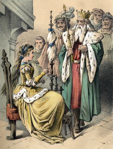 Ilustración de los cuentos de Franz Hoffmann “Cuentos y Fábulas - Weifshündchen und Breitfüßchen”. Cromolitografía del siglo XIX. de Unknown artist