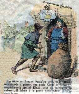 Ilustración de finales del siglo XIX para el cuento de Hans Christian Andersen (1805-1875) "El Gran Claus y el Pequeño Claus". Colección privada de Unknown artist