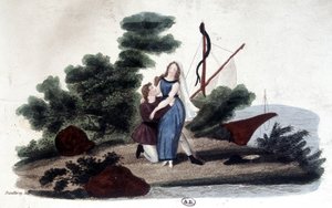 Ilustración de la novela “Paul y Virginie” escrita por Henri Bernardin de Saint Pierre (Saint-Pierre o St-Pierre), escritor francés (1737-1814) de Unknown artist