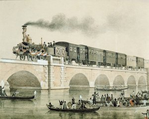 Inauguración del puente sobre la laguna de Venecia para conectar la ciudad con el continente de Unknown artist