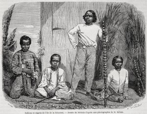 Indios y negros de la Isla de la Reunión - en "Le Tour du Monde" de Unknown artist