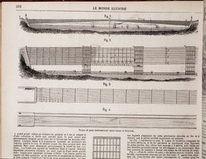 Proyecto de puente internacional sobre el Canal entre Calais y Dover - en “El Mundo Ilustre” del 16/11/1867 de Unknown artist