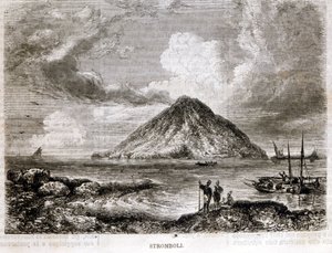 Isla de Stromboli en el siglo XIX. de Unknown artist
