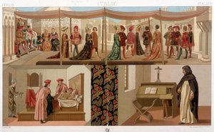Trajes italianos del siglo XV. En “El traje histórico” de A. Racinet de Unknown artist
