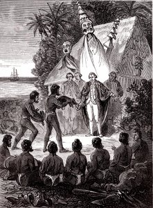 James Cook con los nativos de Island Sandwich