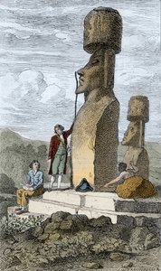 Jean-François Galaup, Conde de La Pérouse, navegante y explorador inglés, en la Isla de Pascua durante su viaje asiático de Unknown artist