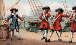 Jean Bart (1650-1702), comandante naval y corsario francés, amenazando con volar su barco