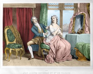 Jean Jacques Rousseau (1712 - 1778) y Madame de Warens (1700 - 1762) de Unknown artist