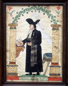 Arte popular judío: Representación de un rabino