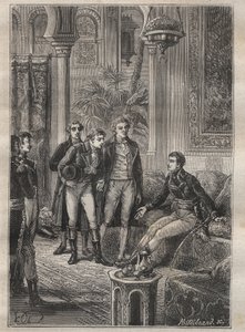 Viaje (1798) de Frederic Conrad (Konrad) Hornemann (1772-1801) a Fezzan (Libia): Hornemann es recibido por Bonaparte en El Cairo (Egipto) - ilustración de “Los Grandes Marineros del siglo XVIII” de Unknown artist