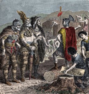 Juliano y los jefes francos - Encuentro entre el emperador Juliano y los jefes francos de Unknown artist