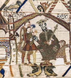 El rey Eduardo el Confesor envía a Harold a Normandía, Tapiz de Bayeux