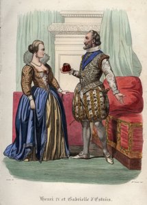 El Rey Enrique IV de Francia (1553-1610) y su amante Gabrielle d