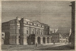 La Scala en Milán - Vista del teatro de La Scala en Milán, Italia - 1837 de Unknown artist