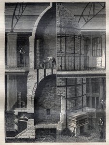 La fabricación de jarrones en la manufactura de Sèvres - Grabado en "La Science française" de Unknown artist