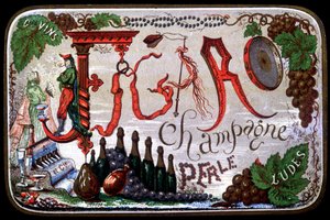 Etiqueta de Figaro Champagne Perle. s.d. siglo XIX