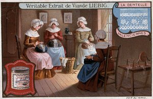 Taller de encaje, Valenciennes, publicidad de Liebig c. 1895 de Unknown artist