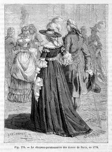 Damas de París con sombrero pararrayos 1778 de Unknown artist