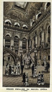 Gran escalera de la nueva Ópera (Ópera Garnier) en París de Unknown artist