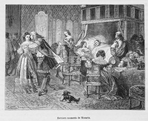Últimos momentos de Mazarin (1602 - 1661). Ilustración en “Histoire de France populaire” por Henri Martin de Unknown artist
