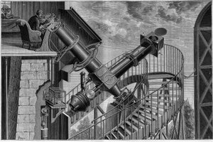 El gran Ecuatorial (Gran Lente) del Observatorio de París (Sistema Loewy) Grabado de 1883. en “La Nature. Revue des sciences et de leurs applications aux arts et à l