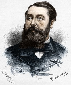 Léo Delibes (1836-1891), músico y compositor francés. Grabado en madera por Charles Baude después de Gaston Vuillier - en Le Monde Illustré del 28 de abril de 1883