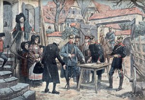 Les Alsace, mars 1918 (Oficiales alemanes en campaña en Alsacia, marzo de 1918) Ilustración tomada de "Le pelerin" 10/03/1918 Collection privee Â de Unknown Artist