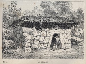 Los Pelasgos - grabado de 1889 en 