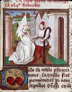 Los amores de Dido, fundadora de Cartago y Eneas. Miniatura de 