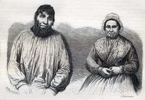 Los esposos Dumollard (Martin Dumollard (1810-1862) y su esposa cómplice Marie Anne Martinet (1814-1875) - Grabado del siglo XIX de Unknown artist
