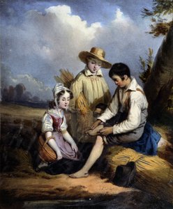 Los pequeños segadores (uno herido en el pie), c.1840 de Unknown artist