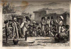 Lesghinska, una danza nacional en todo el Cáucaso, que consiste en pasos muy difíciles y muy excéntricos que el bailarín realiza al ritmo de música animada pero uniforme. Es lo mismo para hombres y mujeres que forman grupos separados sin mezclarse nunca de Unknown artist