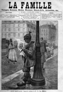 Pequeña Chimenea. Grabado de la pintura de M.H. Van Muyden. Portada del periódico “La famille” de 1888.