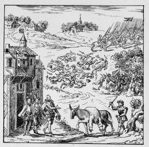 Luis I de Borbón, Príncipe de Condé (Bourbon-Conde) (1530-1569) fue asesinado en batalla y su cuerpo, puesto en una asna, fue llevado a Jarnac, expuesto a la vista de todo el ejército y luego vendido al Duque de Longueville, su cuñado, quien lo hizo carr de Unknown artist