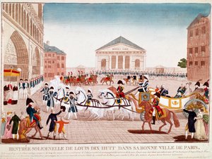 Luis XVIII llegando a Notre Dame, París, 3 de mayo de 1814 de Unknown artist